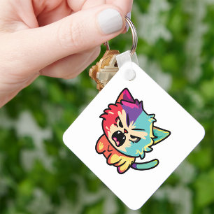 Llavero Gato Enfadado Kawaii Lindo - Gatito Silbante Pop A