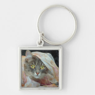 Llavero Gato envuelto en paño