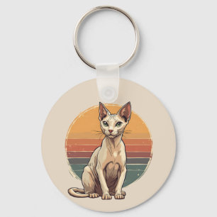 Llavero Gato Esfinge Vintage Madre Arte Retro