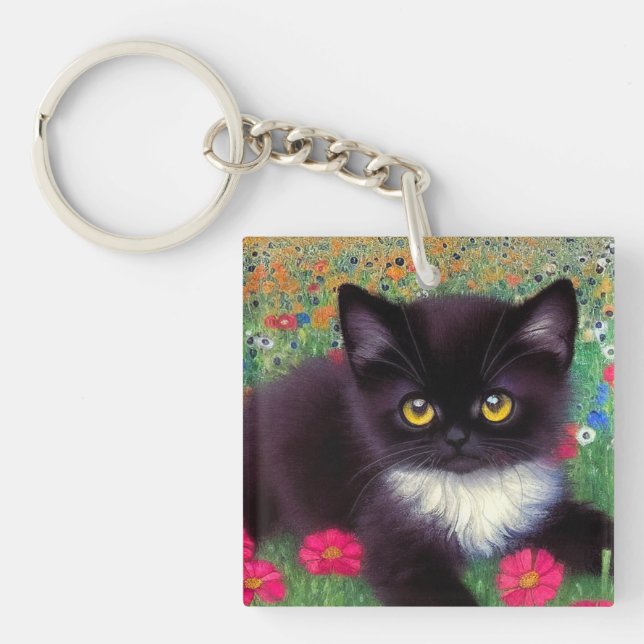 Llavero Gato esmoquin de Gustav Klimt (Frente)