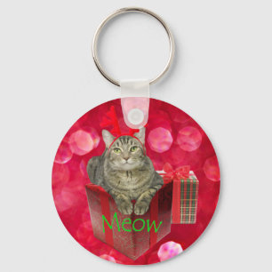 Llavero Gato esperando a Santa