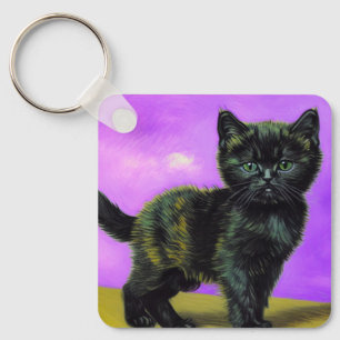 Llavero Gato estilo Van Gogh