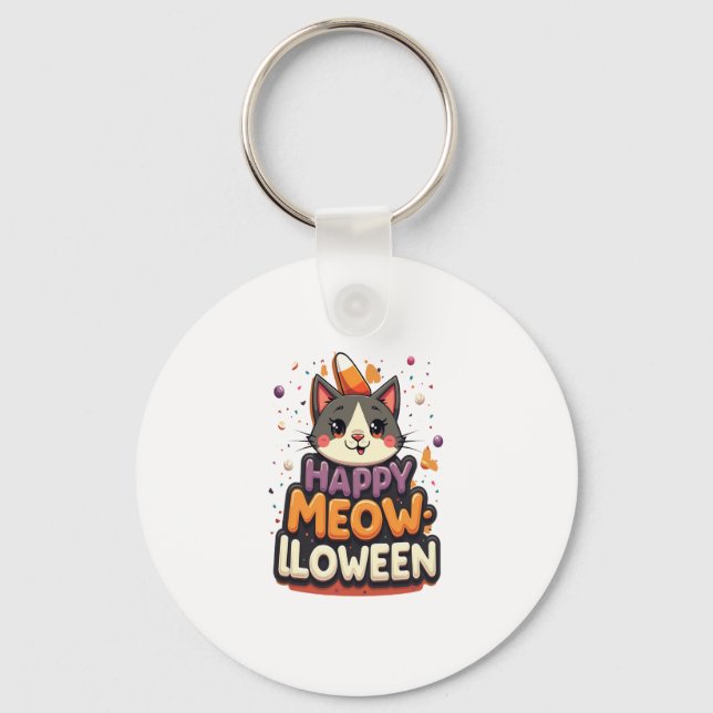 Llavero Gato feliz de Meow-lloween (Anverso)