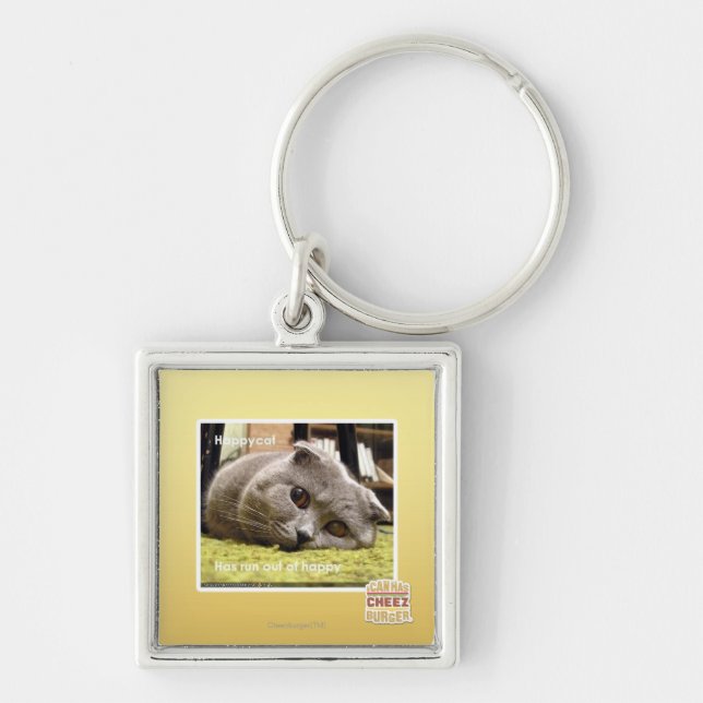 Llavero Gato feliz, fuera de feliz (Frente)