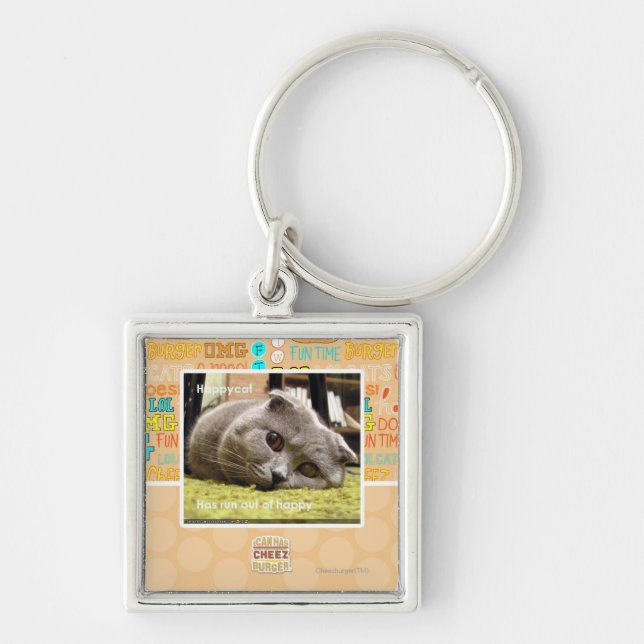 Llavero Gato feliz, fuera de feliz (Frente)