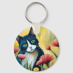 Llavero gato FLoral
