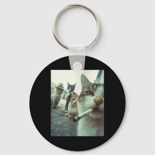 Llavero Gato Fumando Funny Gangster Cats Meme Divertido Ma