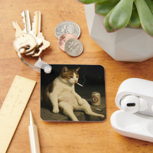 Llavero Gato Fumando Kitten Divertido Meme de Gato de Gen