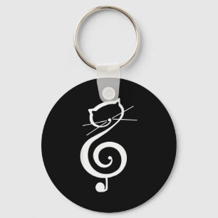 Llavero Gato Gatito Clave De Sol Música Divertida Notas Mu