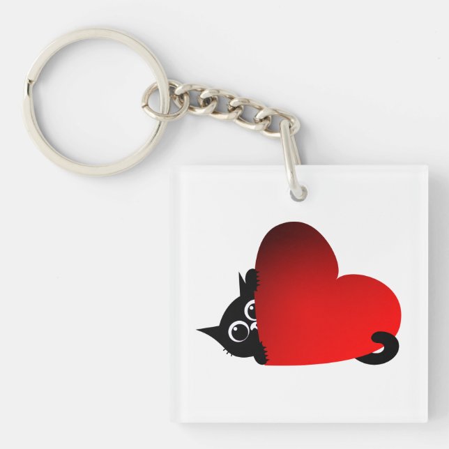 Llavero Gato, Gatito, Corazón (Frente)