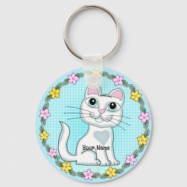 Llavero Gato gatito de ojos grandes (Anverso)