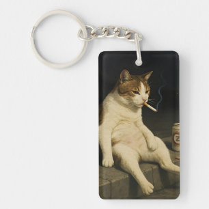 Llavero Gato Gatito Fumando Cigarrillo Meme Divertido Gene