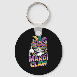 Llavero Gato Gatito Mardi Claw Máscara de Mascarada Purpur