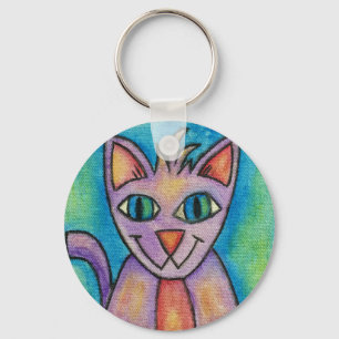 Llavero Gato gatito rosa púrpura