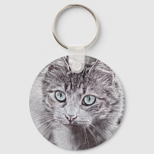 Llavero Gato Gato Gatito Gatito Gatito Con Ojos Azules Lum