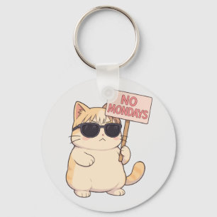 Llavero Gato Genial No Lunes Meme Estético