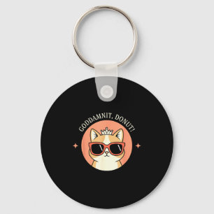 Llavero Gato - ¡Golpea, Donut! Diseño de amante de gato re