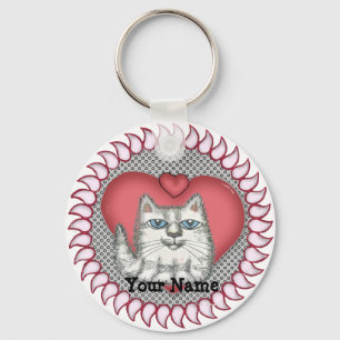 Llavero Gato Gordo Corazón