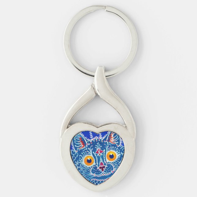 Llavero Gato gótico azul (Anverso)