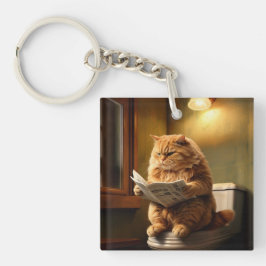 Llavero Gato gracioso en el inodoro | Quirky Baño Humor