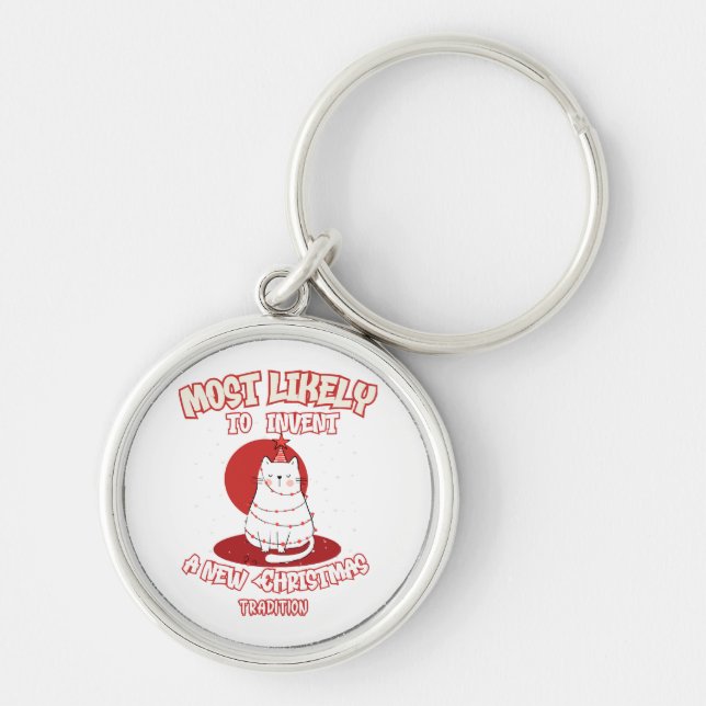 Llavero Gato gracioso que probablemente inventará nuevos N (Frente)