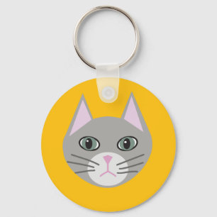 Llavero Gato gris, amarillo