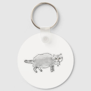 Llavero Gato Gris en Bolsa de Plástico Arte con Lápiz