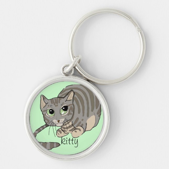 Llavero Gato Gris Gris bueno~keychain (Frente)
