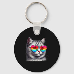 Llavero Gato Gris Mono Corazón Día de San Valentín Mujeres