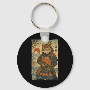 Llavero Gato Guerrero Samurai Gato japonés Ukiyo-e Gato de