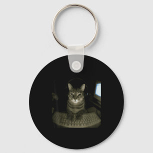 Llavero Gato Hacker Meme Divertido Gato Informático Gatito
