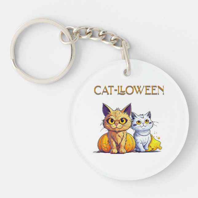 Llavero Gato Halloween  (Frente)