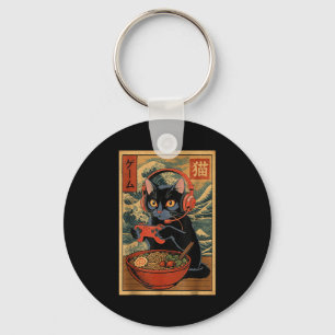 Llavero Gato japonés retro divertido de ramen kawaii lindo
