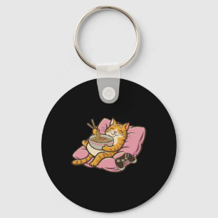 Llavero Gato Jugador Ramen Kawaii Juegos Japonés Mujeres C
