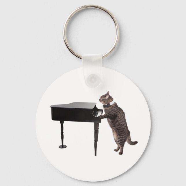 Llavero Gato jugando al piano (Anverso)