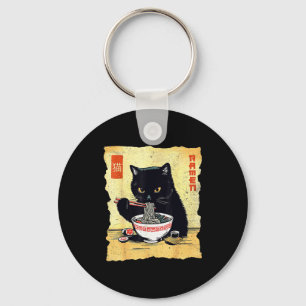 Llavero Gato Kawaii Comiendo Fideos Ramen Regalo Divertido