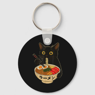 Llavero Gato Kawaii Comiendo Fideos Ramen Regalo Divertido
