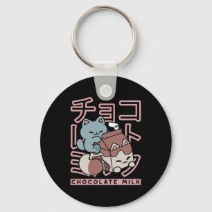 Llavero Gato Kawaii con Leche de Chocolate – Arte Pop Japo