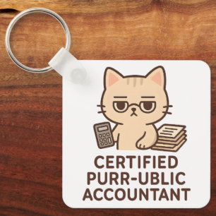Llavero Gato Kawaii Lindo Contador Público Certificado Div