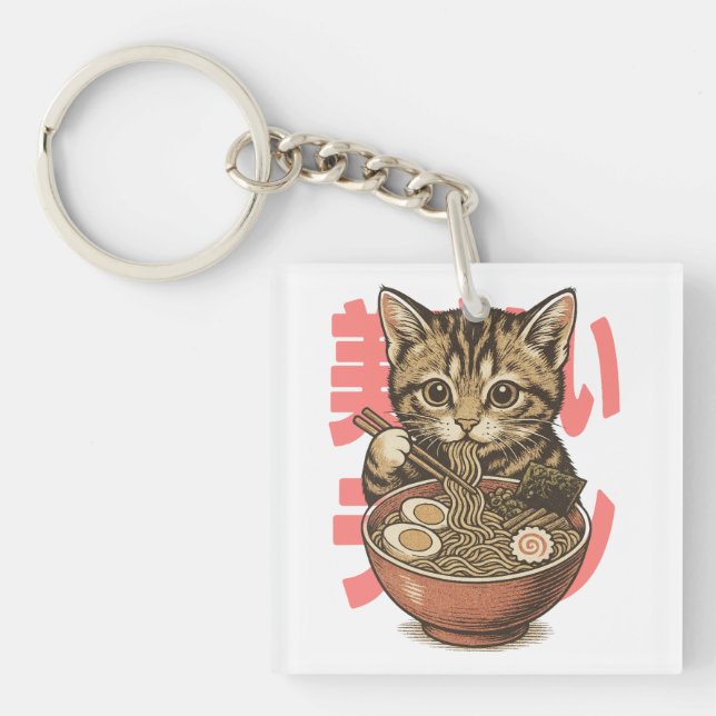 Llavero Gato Kit de Ramen Delicioso (Frente)