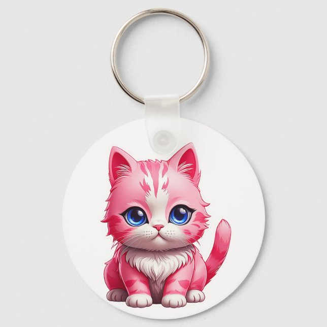 Llavero Gato Kitty Rosa (Anverso)