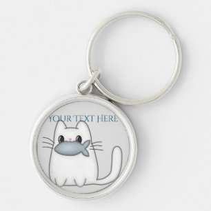 Llavero Gato lindo con pescado de premio