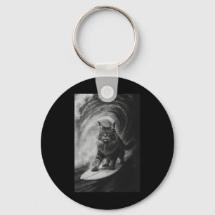 Llavero Gato Maine Coon divertido surf selfie playa animal