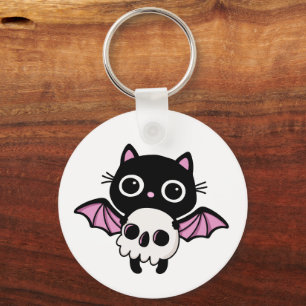 Llavero Gato Murciélago Cute de Halloween - Chiste Espeluz