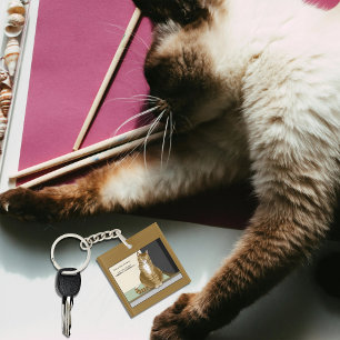Llavero Gato Naranja Atigrado Dueño de Casa Divertido