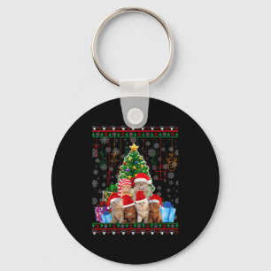 Llavero Gato Navidad Divertido Feo Mujeres Hombres Regalo