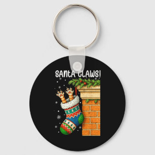 Llavero Gato navidad Sock Santa Kitten Gato Enamorado Xma