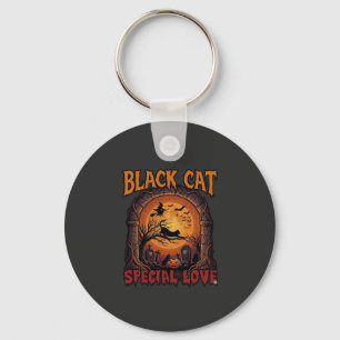 Llavero Gato Negro Amor Especial Halloween Luna Bruja Cala