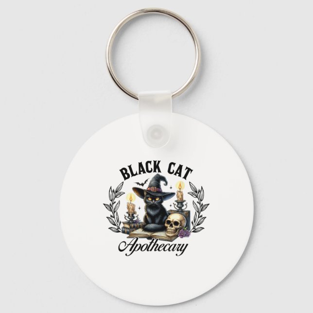 Llavero Gato negro apoteario Gracioso Halloween Brujería M (Anverso)