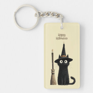 Llavero Gato Negro Caprichoso Feliz Halloween